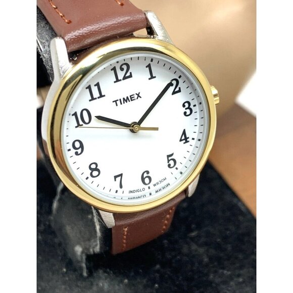 Timex Women's Watch TW2P78700 Indiglo Quartz Two Tone White Dial Brown L… - Picture 13 of 14